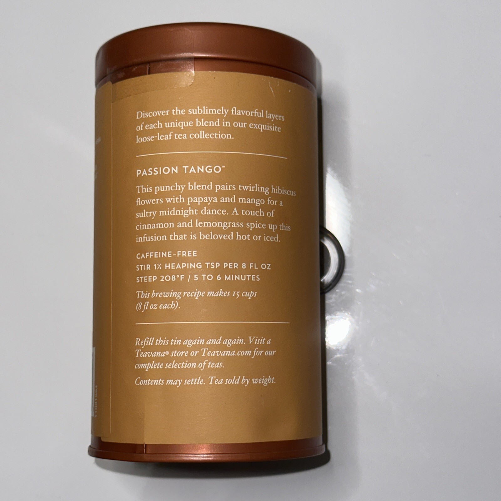 TEAVANA PASSION TANGO FRUIT HERBAL BLEND TEA 2.1OZ / 60g SEALED BAG w/tin