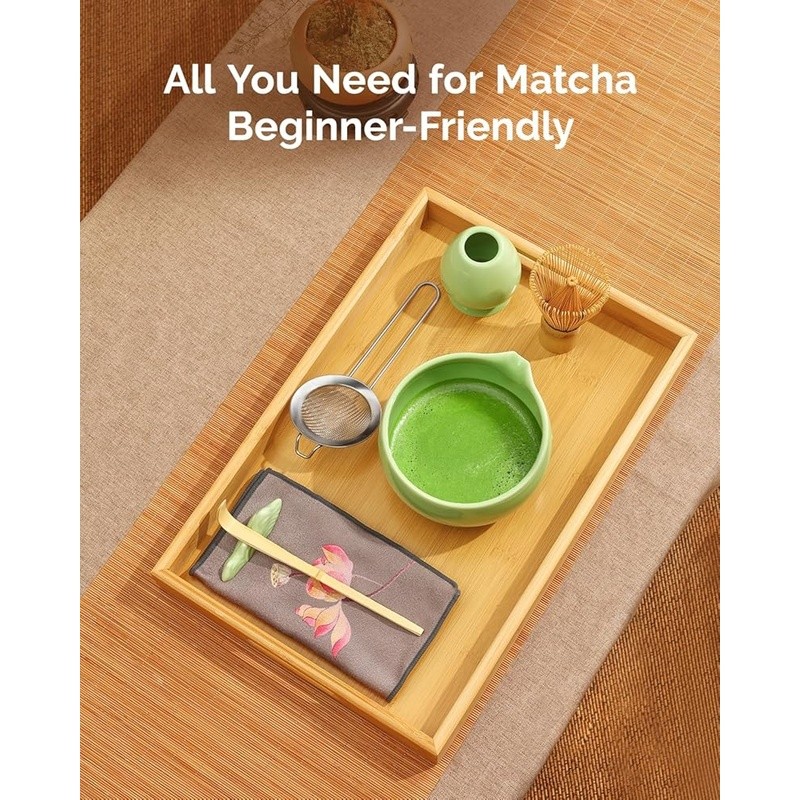 Complete Matcha Set 7 Piece Kit Bamboo Whisk Matcha Bowl Tea Ceremony Gift New
