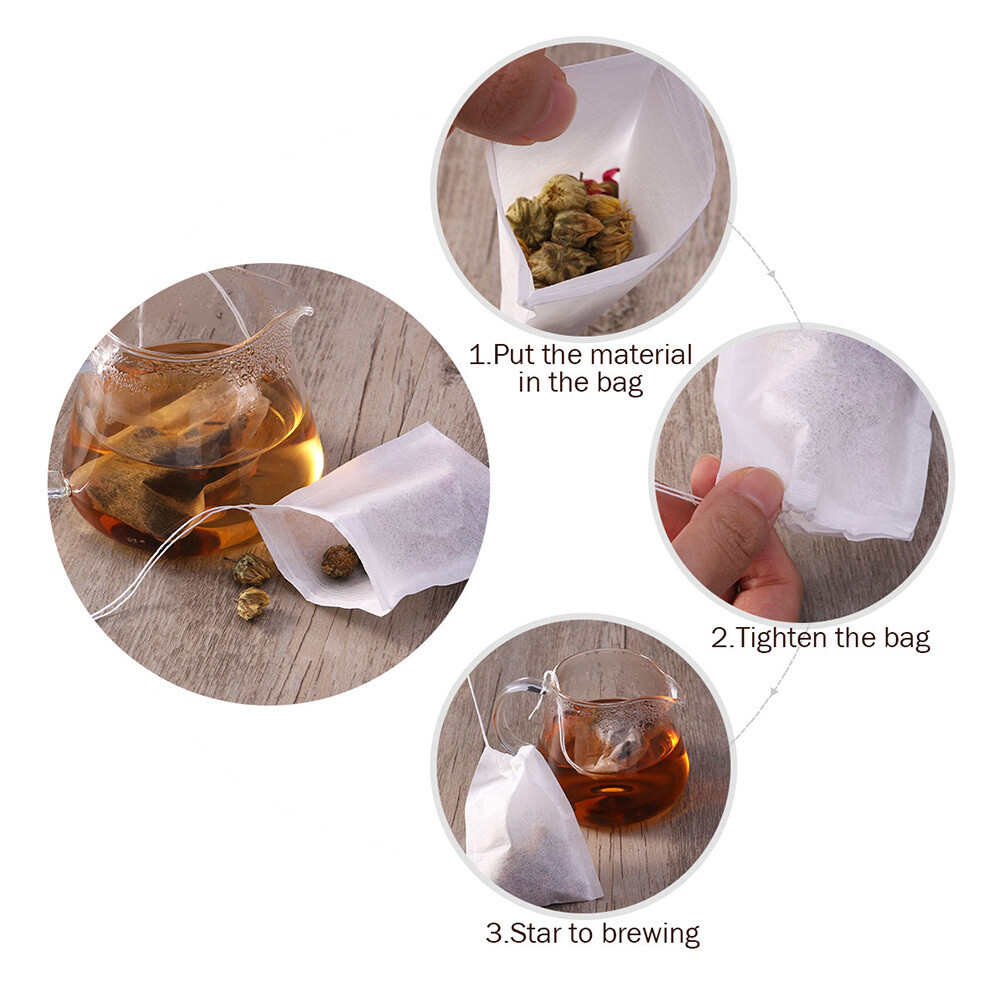 loose tea filter bags food strainer bag Drawstring Tea Bag Filter Portable Paper