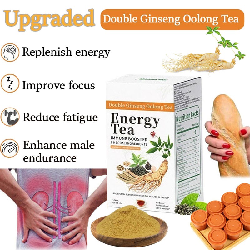 Energy Tea Immune Booster Ginseng Oolong Tea, Kidney Liver Tea For Women & Men