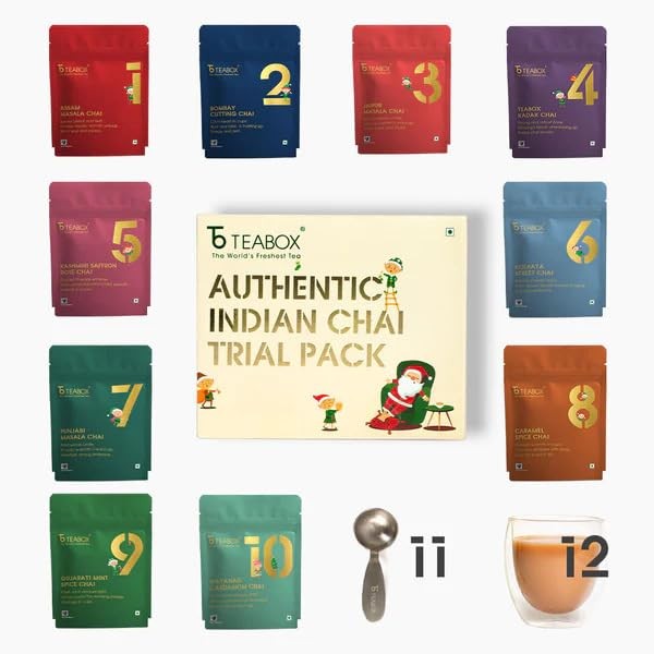 Teabox Advent Chai Trial Pack (Limited Edition) | 10 Authentic Indian Chai…