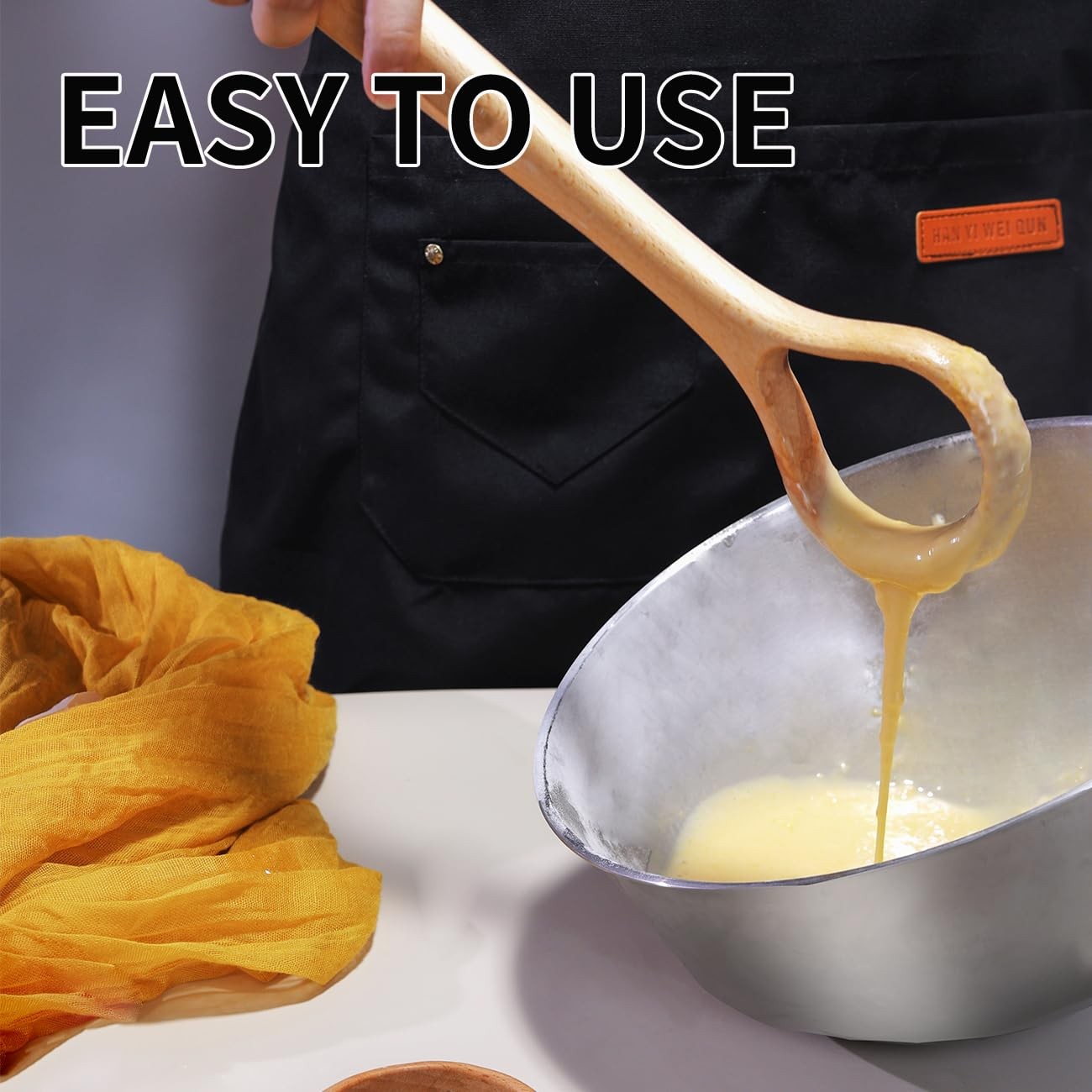Danish Dough Whisk Set of 2 – 13-Inch Bread Making Tools Standard, Beechwood