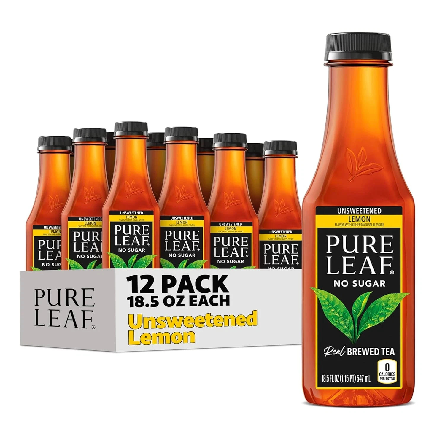 Pure Leaf Iced Tea, Unsweetened Lemon, Real Brewed Tea, Zero Sugar & Zero Calori