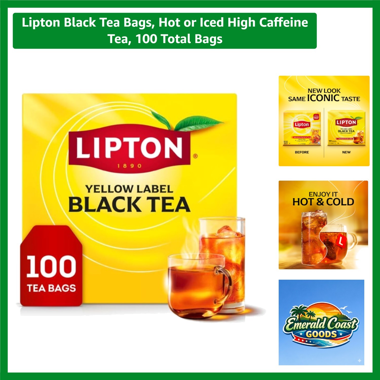 Sustainable High Caffeine Black Tea Bags – 100 Count for Anytime Indulgence