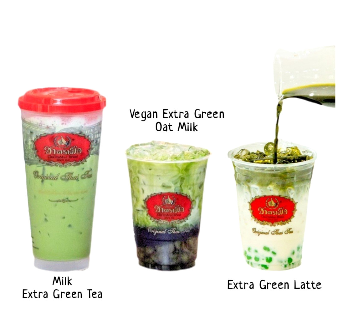 3 x ChaTraMue Original Thai Extra Green Tea Mix Powder 6.35 oz (180 g) – US DDP