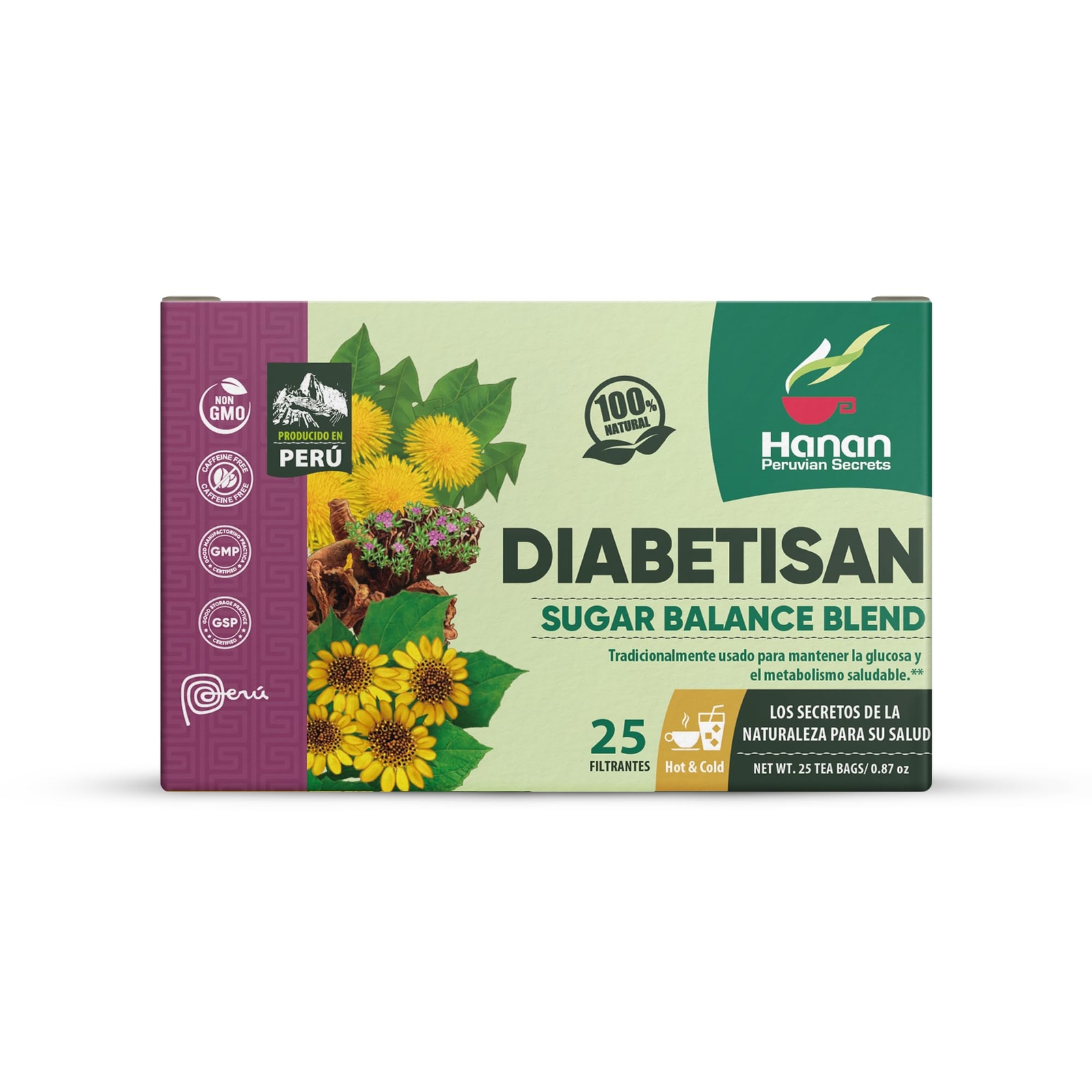 Deabetisan Herbal Tea 25 Count Natural Blend for Healthy Glucose Levels