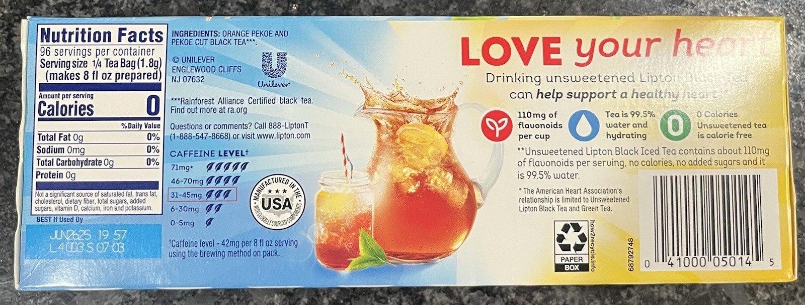 Lipton Iced Tea Bags Picked At The Peak of Freshness 6 oz (24 Count)
