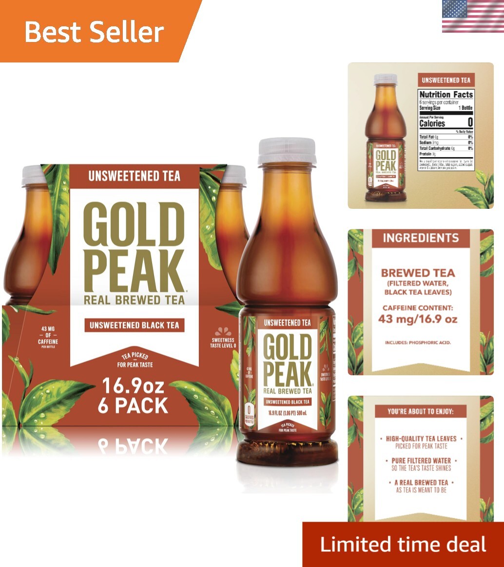 Family-Friendly Unsweetened Tea – 6-Pack of 16.9 fl oz Bottles for Any Occasion