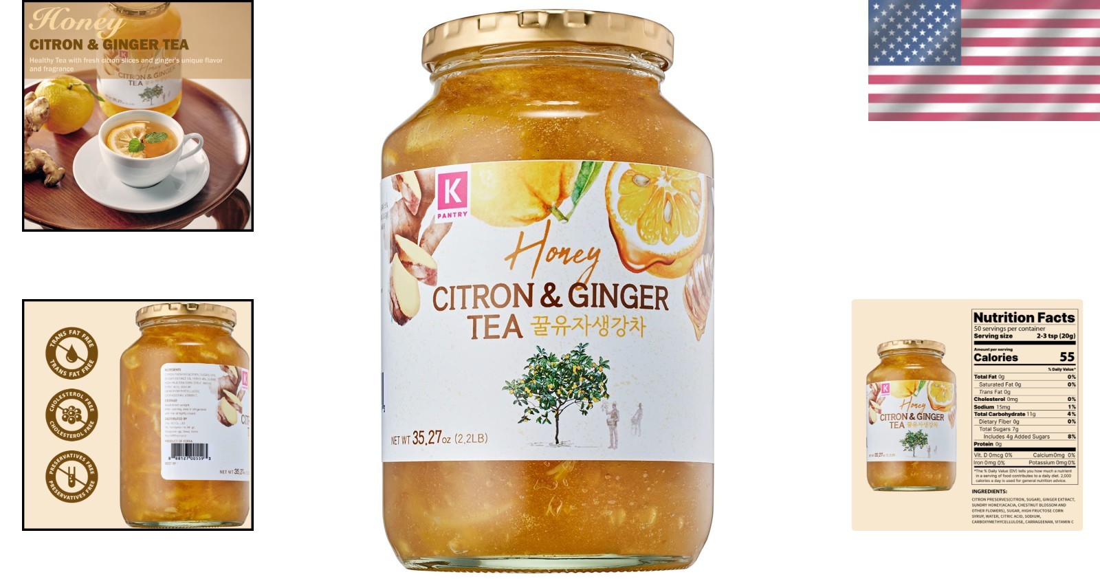 Deliciously Versatile Honey Citron & Ginger Tea – 35.27 oz Multipurpose Delight