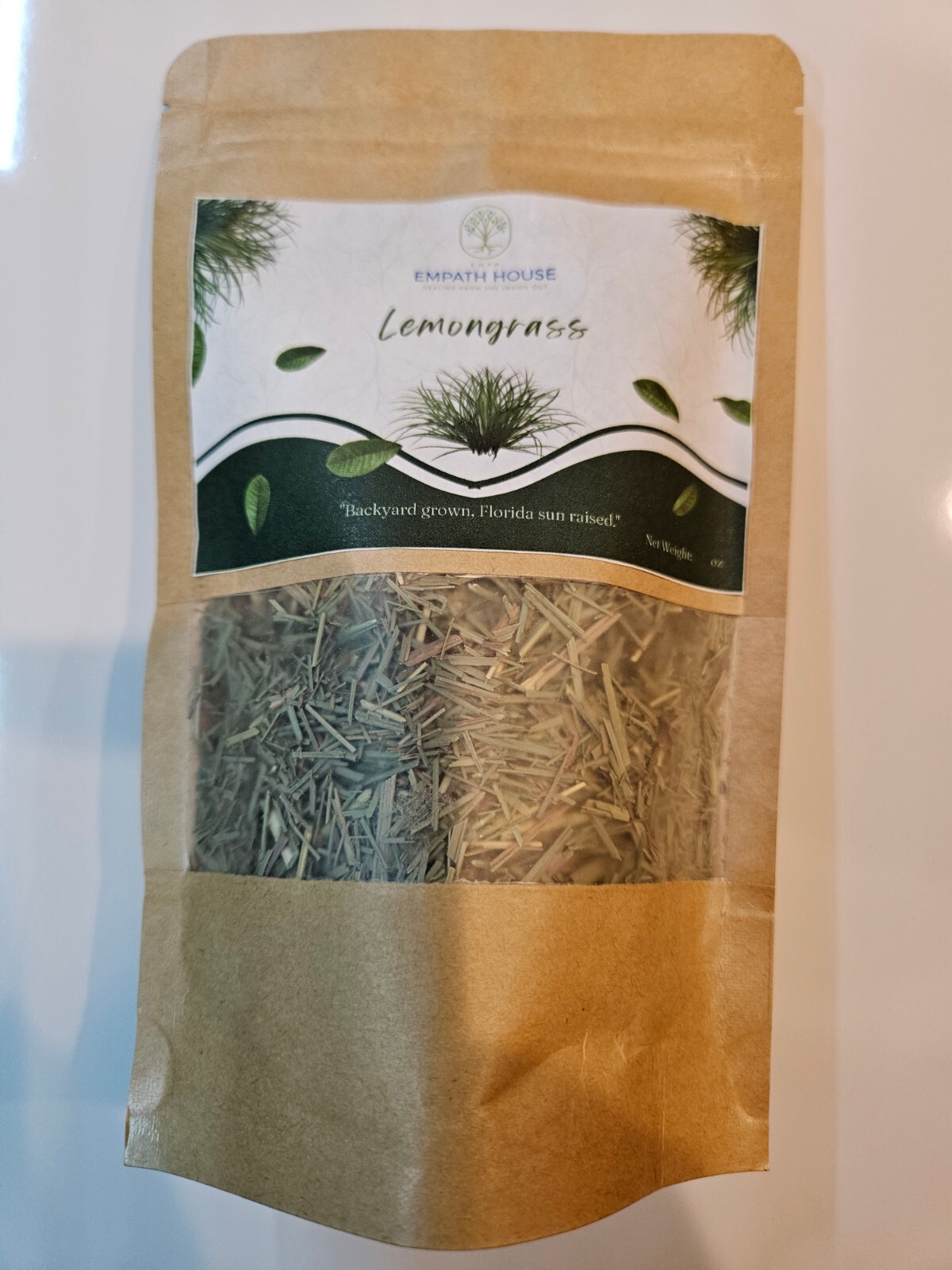Freshly Dried Lemongrass (Cymbopogon citratus) Herbal Tea Finely Chopped