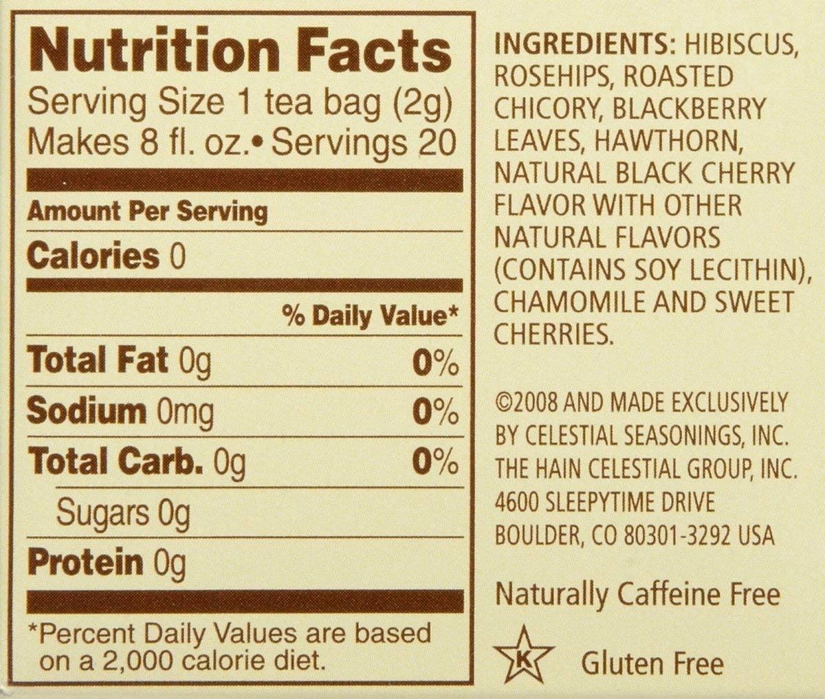 Nostalgic Fruit Punch Black Cherry Berry Tea – 20 Count Pack