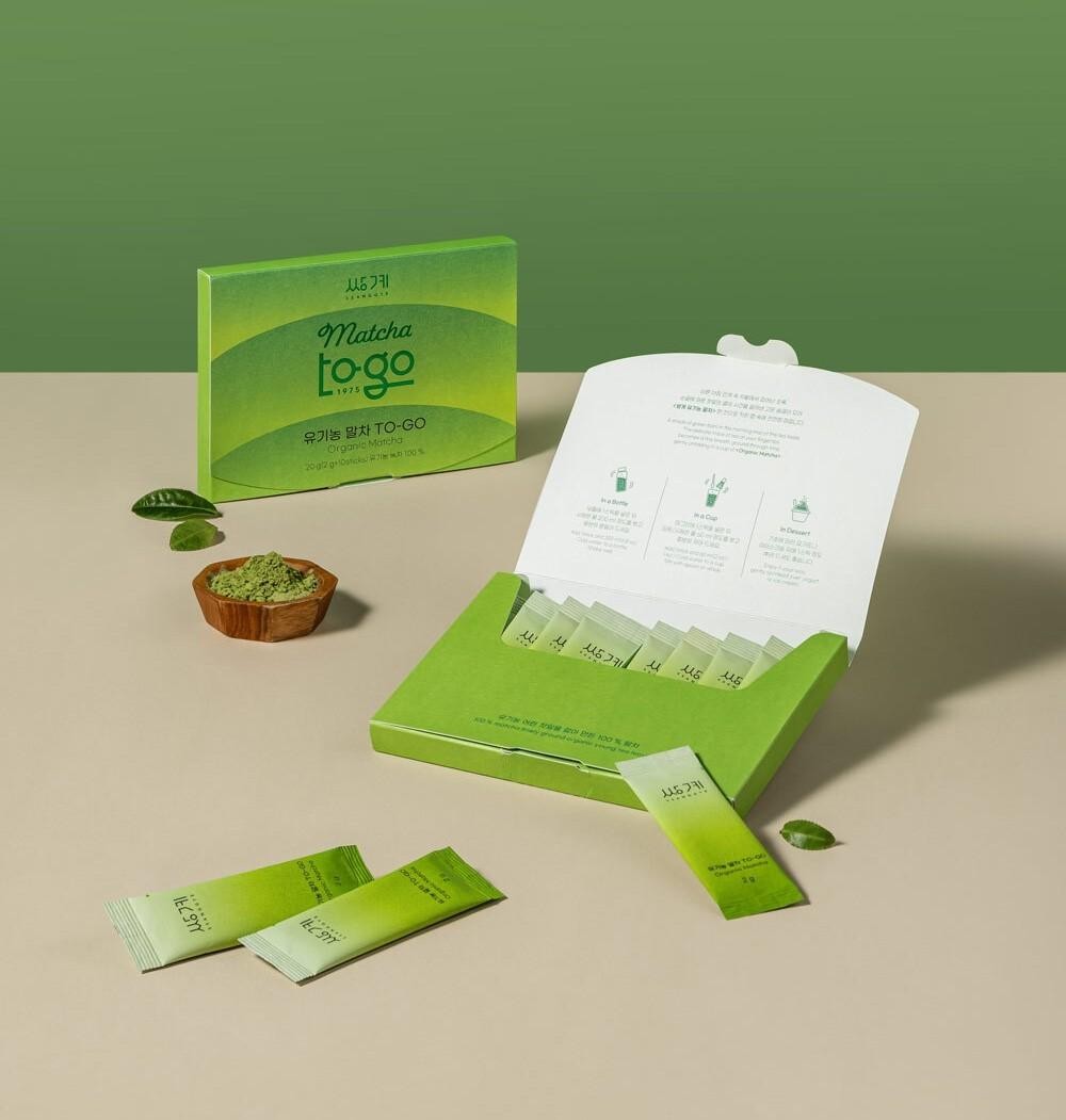 Ssanggye Organic Matcha Powder Sticks 100% Jeju Korea Green Tea 10 Packs 20g