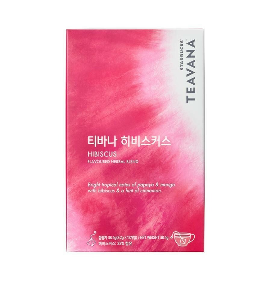 Starbucks Teavana Hibiscus Flavoured Herbal Tea Bag Blend 3.2g*12pcs Korea