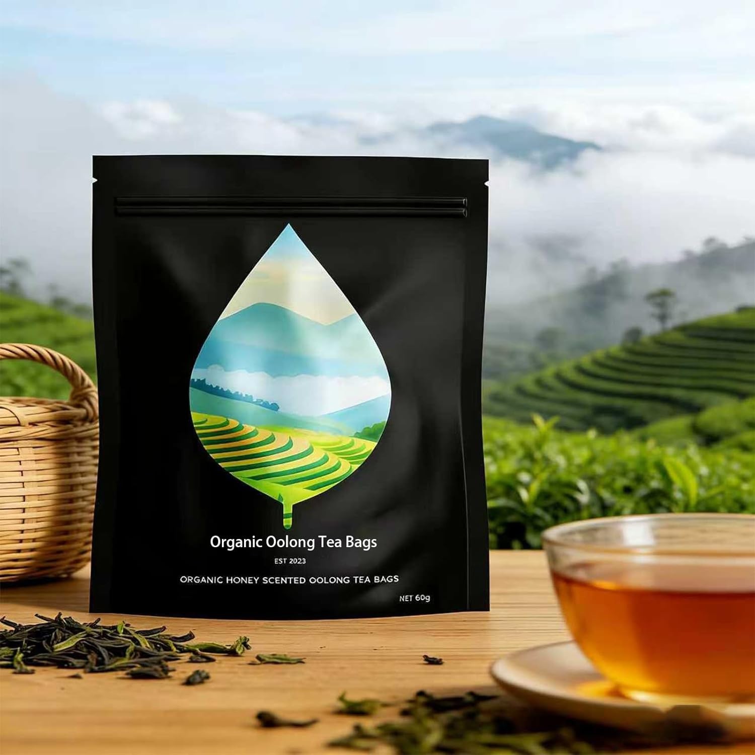 Pipi Tea Organic Oolong – 20 Honey Flavored Bags for Daily Relaxation