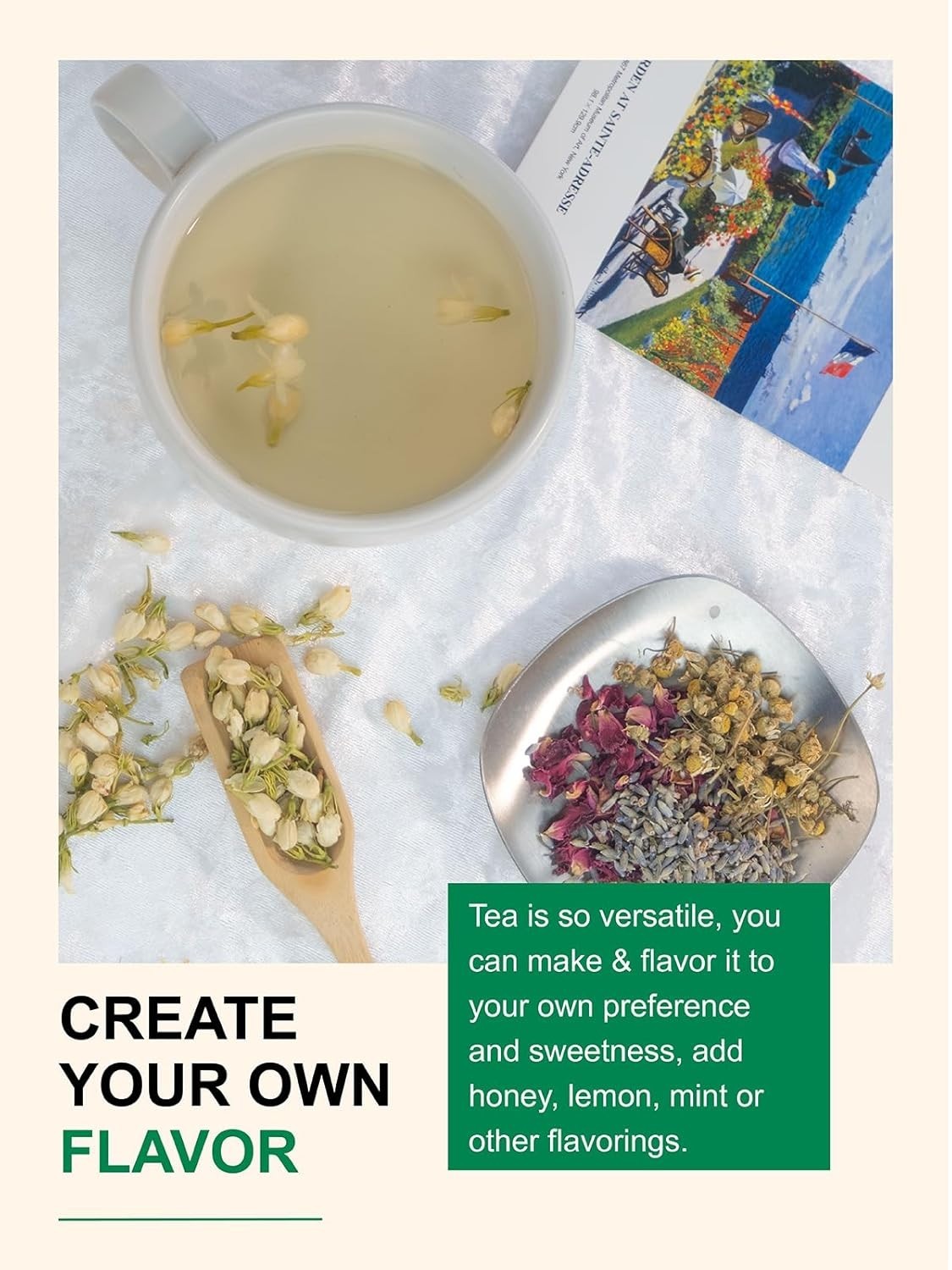 3.5oz Caffeine-Free Jasmine Tea Buds – Perfect for Baking & Herbal Teas