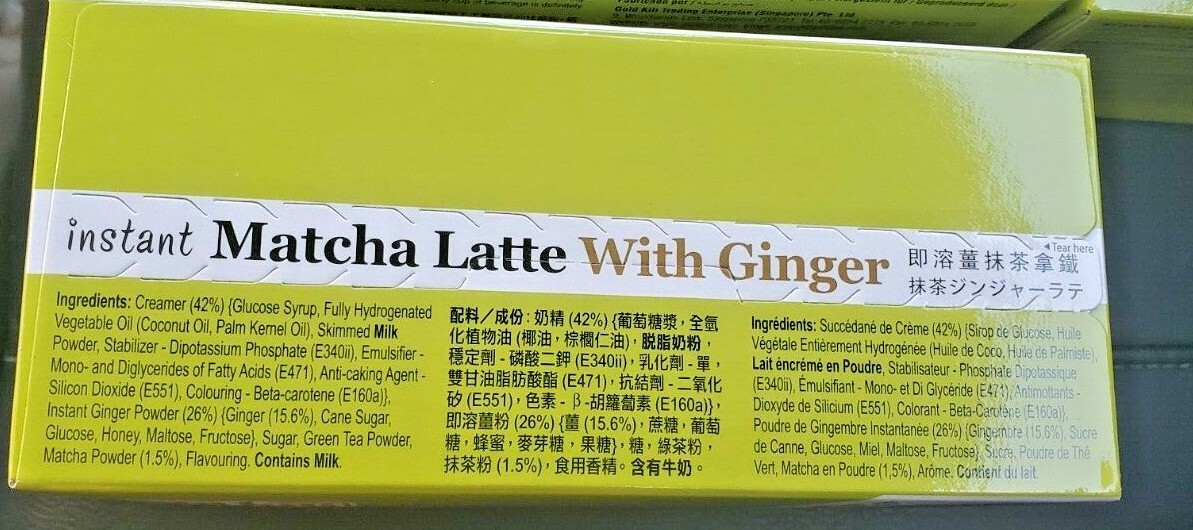 3 PACK GOLD KILI INSTANT MATCHA GREEN TEA GINGER LATTE (10 BAGS EACH)