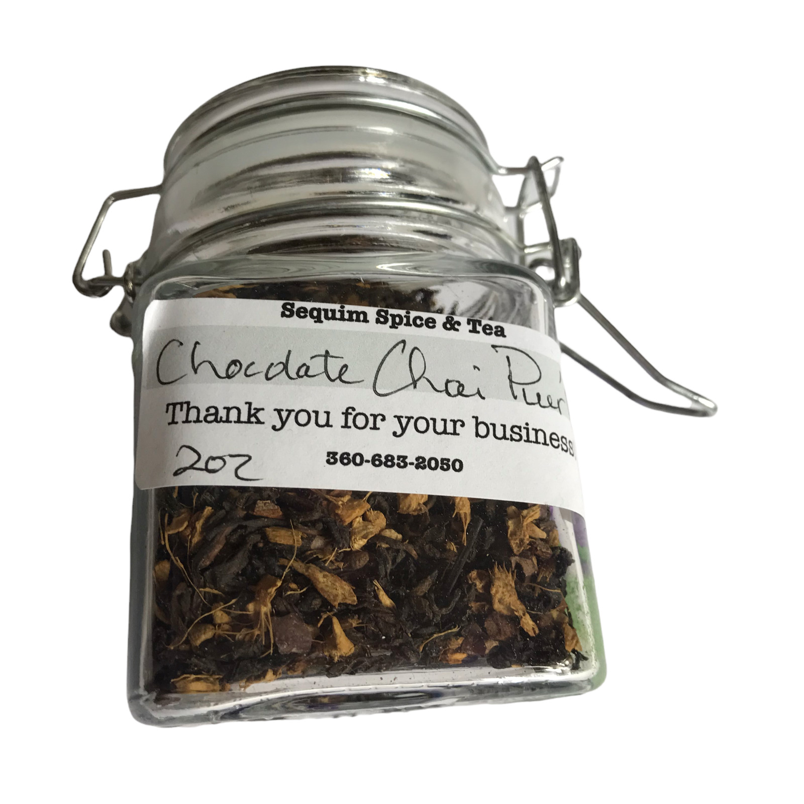New Loose Leaf Tea in Cute Glass Jar with Lid: Chocolate Chai