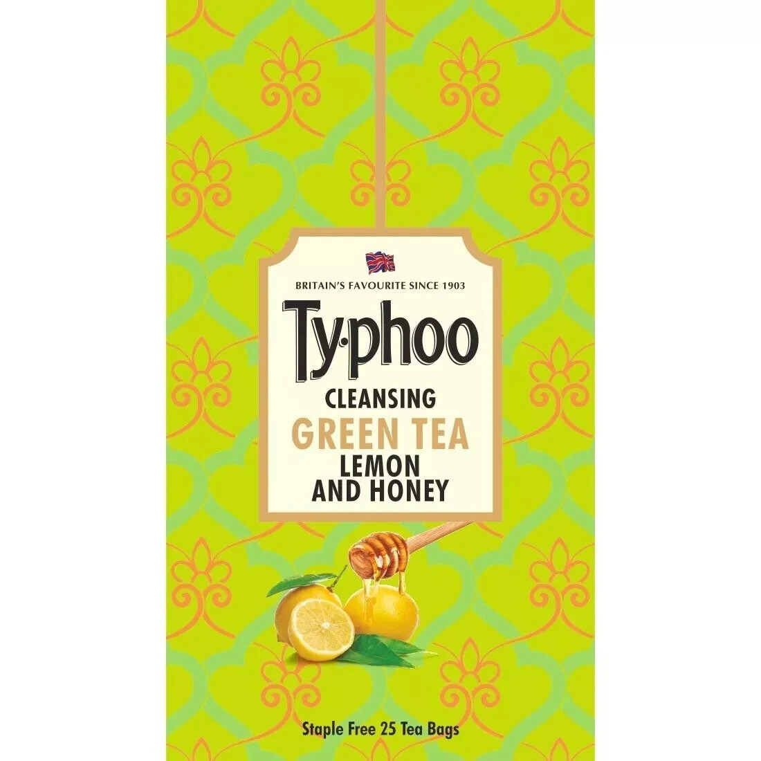 Ty-phoo Natural Green Tea Lemon and Honey with 25 Heat Sealed Enveloped Bags