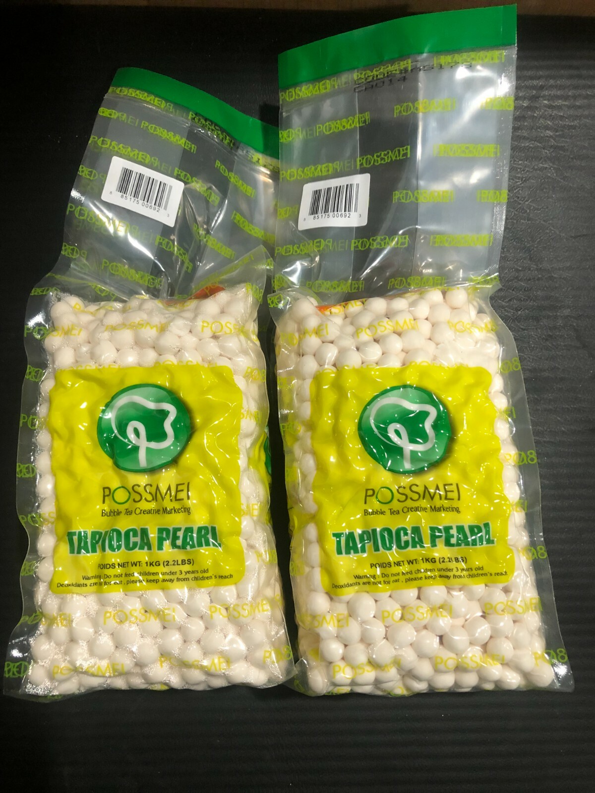 ( 2 PK) POSSMEI TAPIOCA WHITE PEARL BUBBLE TEA 1KG – 2.2 LBS FREE SHIPPING