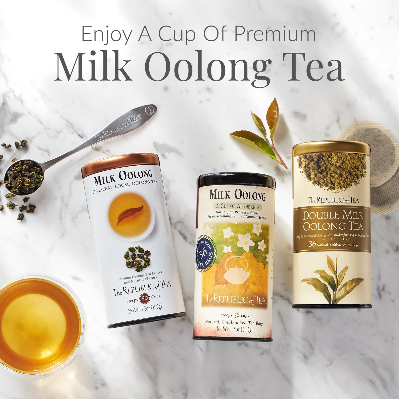 The Republic of Tea — Milk Oolong Full-Leaf Loose Tea Tin, 3.5 oz Tin, Steeps…