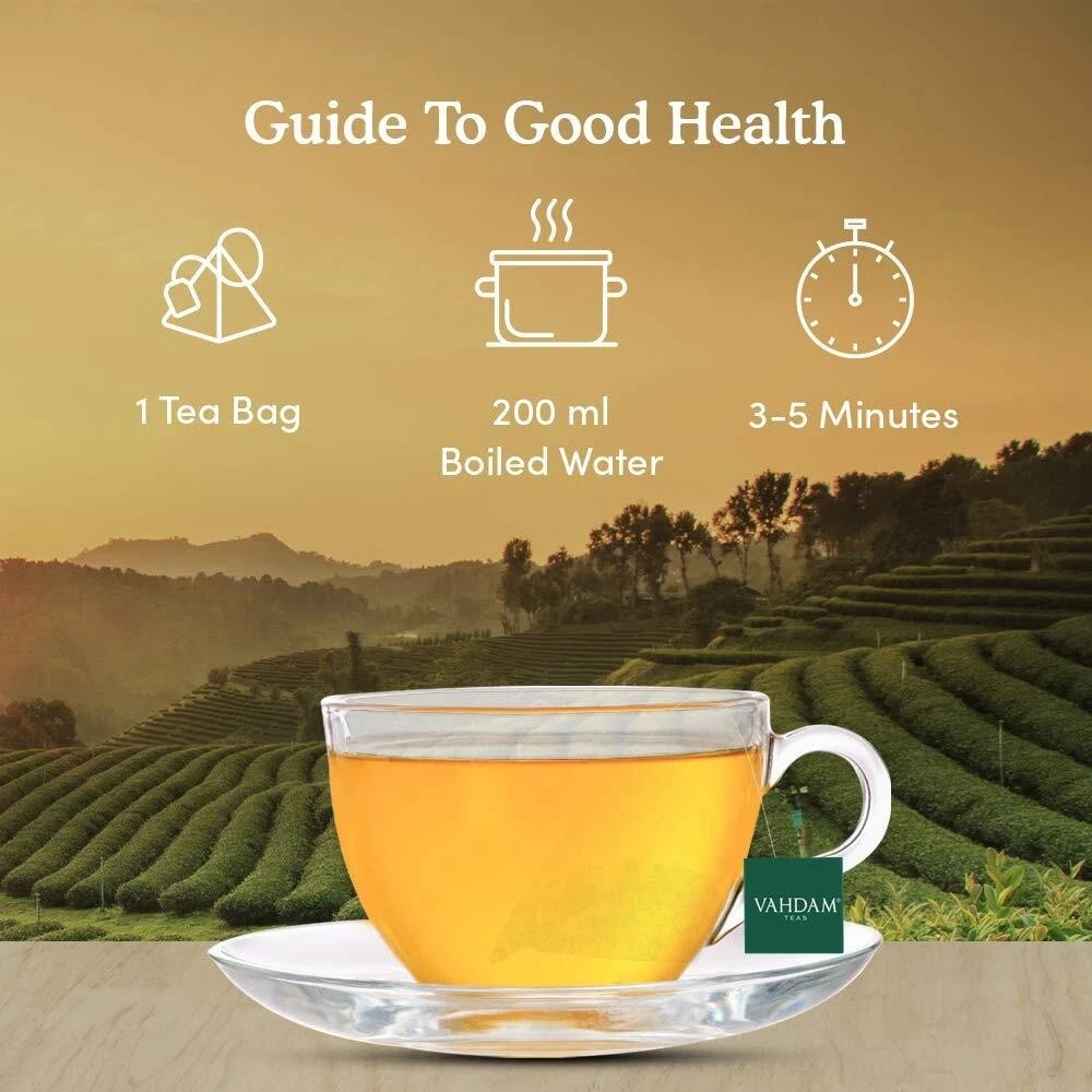 Vahdam Chamomile Mint Citrus Green Tea 50 Bags