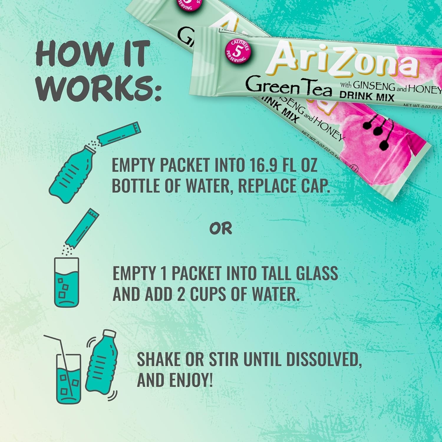 Arizona Green Tea w/Ginseng and Honey 10-Pack Drink Mix Sticks