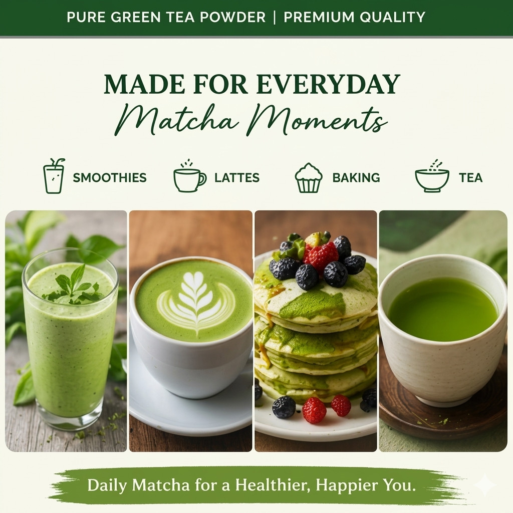 Clean Matcha Powder 400g (4x100g) No Fillers No Additives Himalayan Green Tea