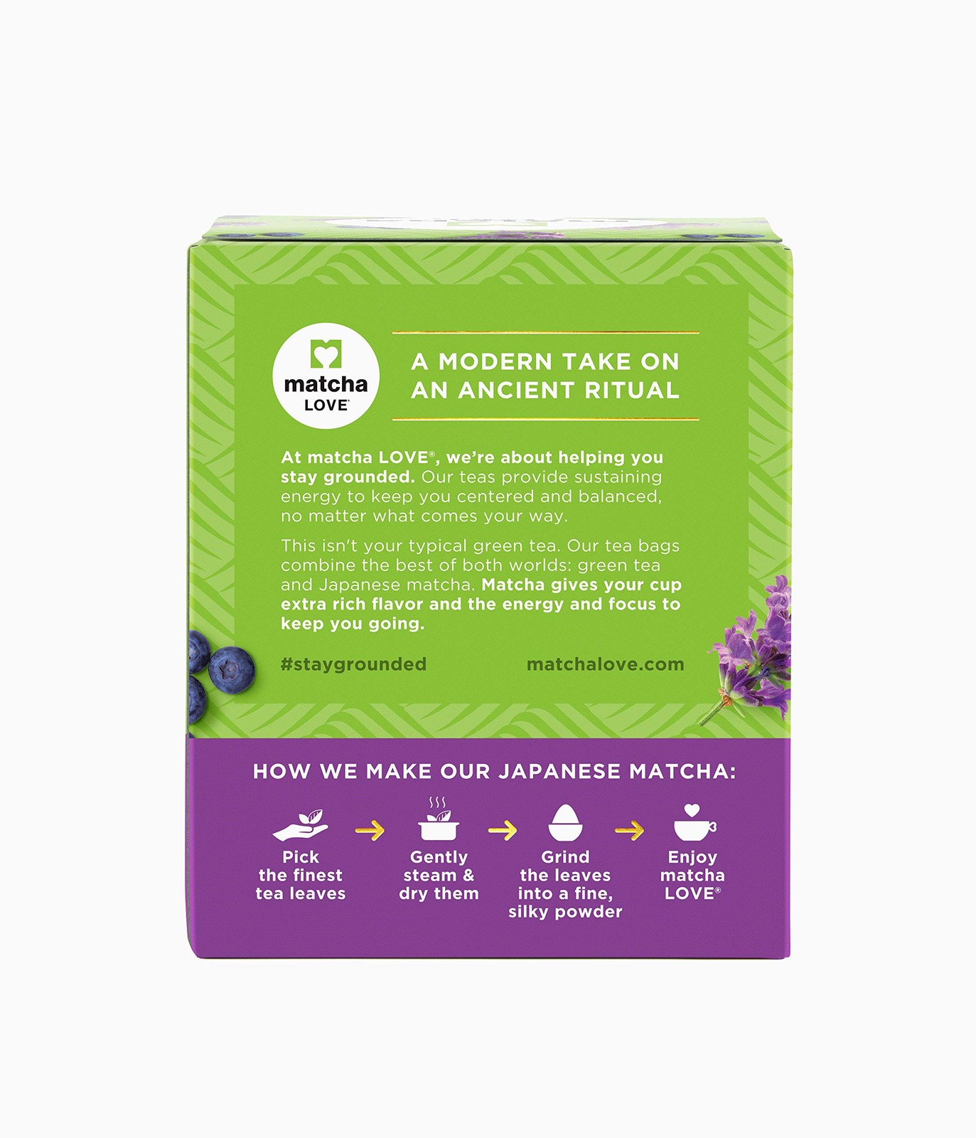 Japanese Matcha + Blueberry + Lavender, 60 Premium Tea Bags