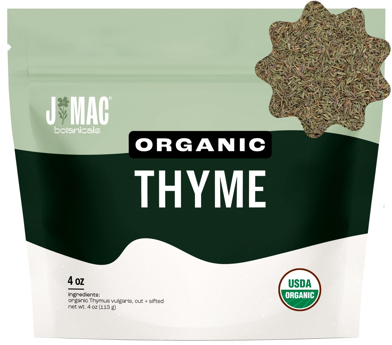 J Mac Botanicals Organic Thyme 4 oz