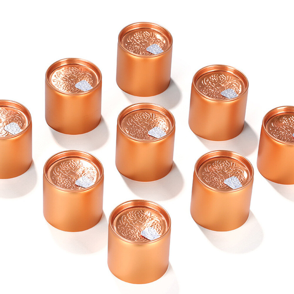 10Pcs Scented Tea Packaging Box Sealed Aluminum Can Candy Storage Jar Canister