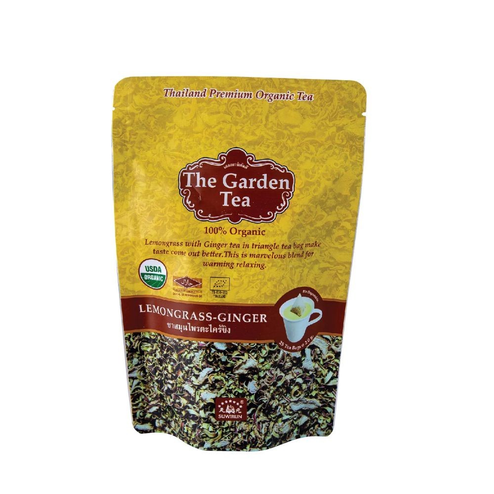 Suwirun Thai Lemongrass Ginger Tea USDA Organic Premium Warming Herbal Support