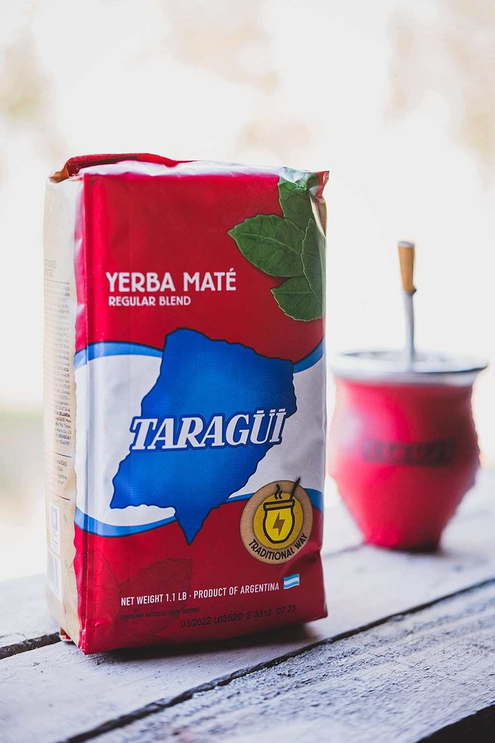 Taragüi Yerba Mate with Stems, 500 Gr – 1.1 Lbs (Red Pack)
