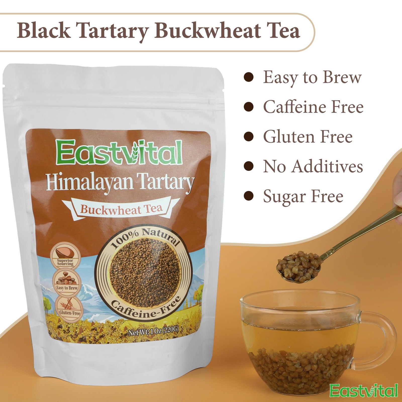 Himalayan Tartary Buckwheat Tea 220g – Caffeine & Sugar Free Roasted Buckwhea…