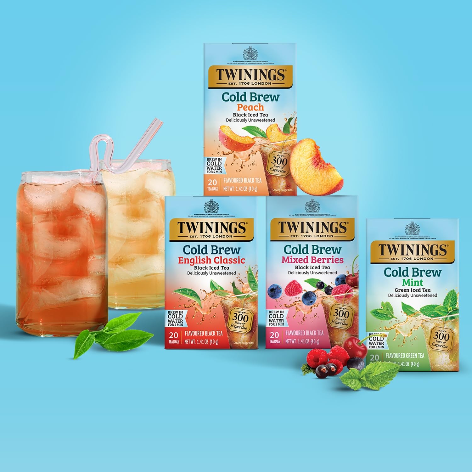 Peach Tea 20 Count Natural Iced Tea Bags Refreshing Orchard Flavor