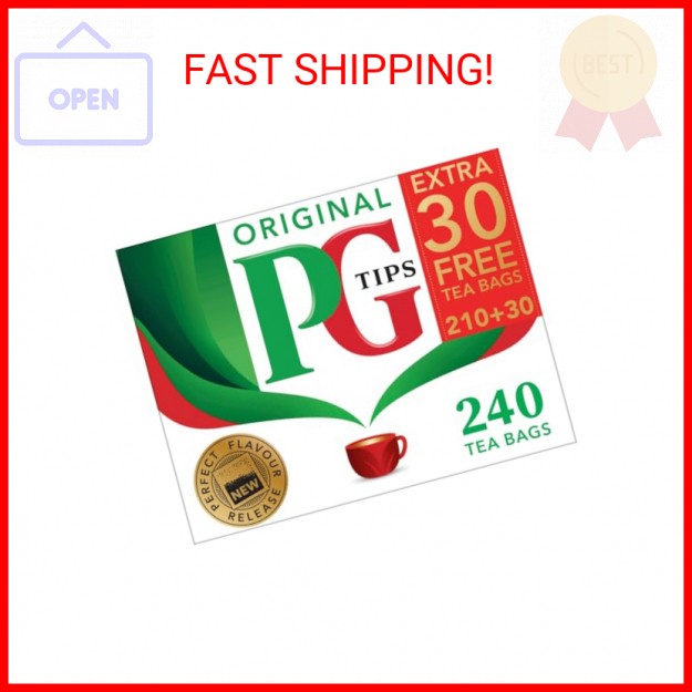 PG Tips Black Tea Non-Pyramid Tea Bags – 240 Count