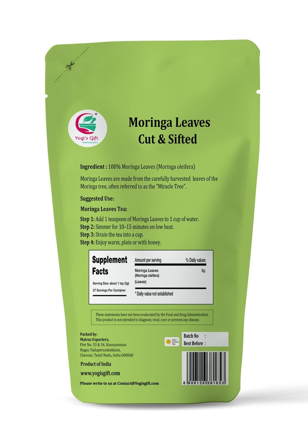 Moringa Leaves Loose 4 oz | Make tea, Springle on salad, Ground and use it | …