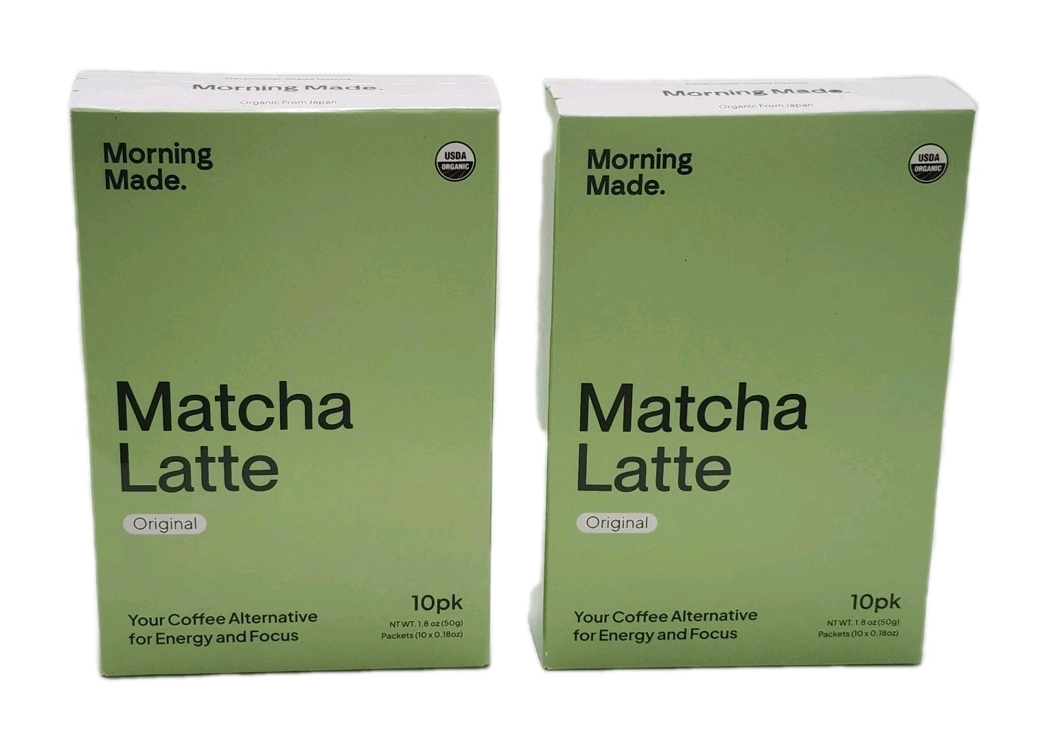 Morning Made Ceremonial Grade Matcha Latte Original 10 Serving Organic 2 Pk Tea