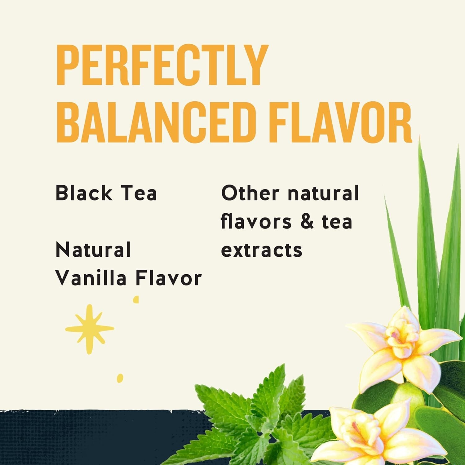 Caffeinated Black Tea with Sweet Vanilla – 72 Stringless Tea Bags Pack of 6