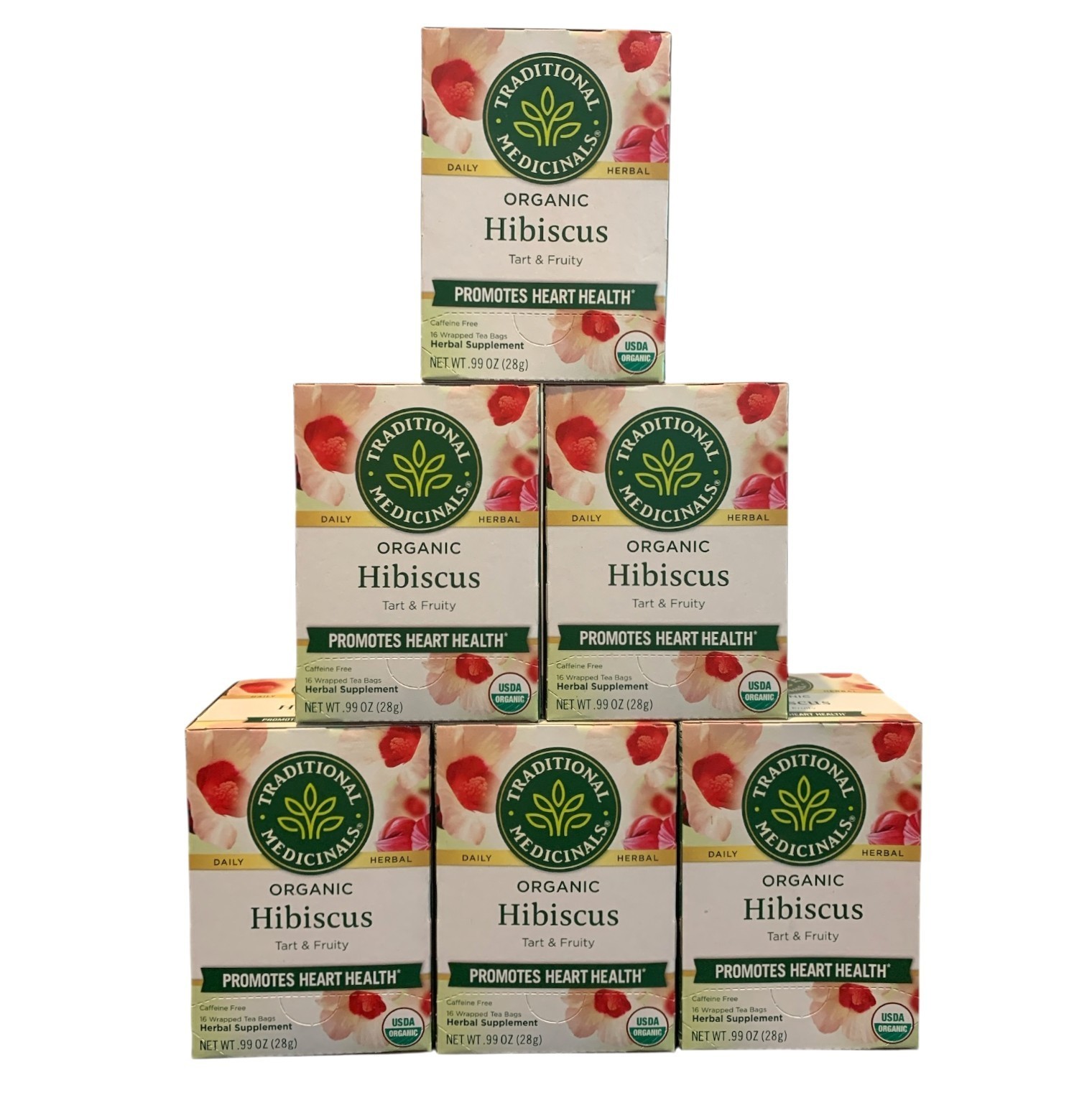 Traditional Medicinals Organic Hibiscus Herbal Tea, 6 Boxes of 16 ct BB 02/2028
