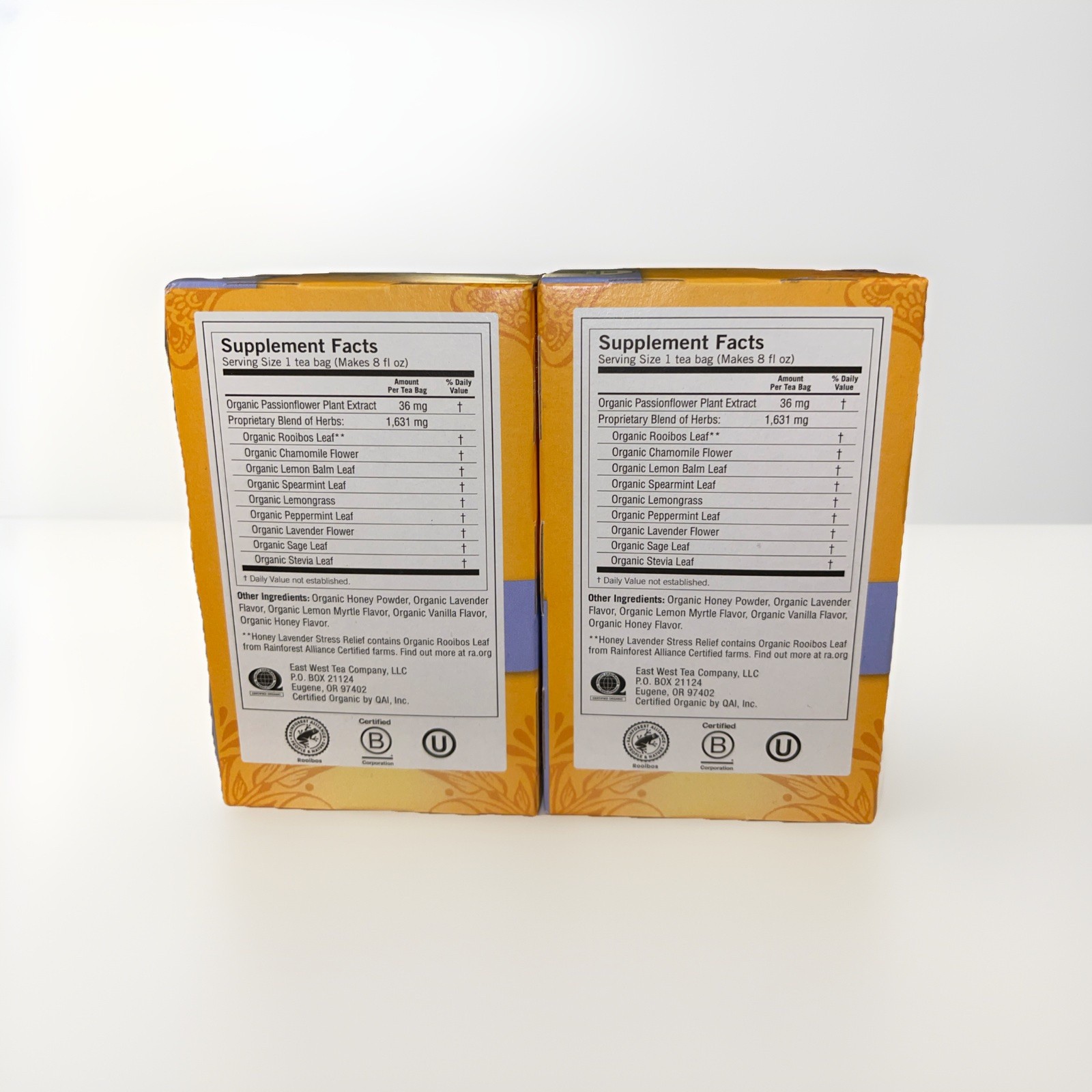 2 PACK Yogi Tea Herbal Stress Relief, Honey Lavender 16 Bags Per Box. Exp: 04/27