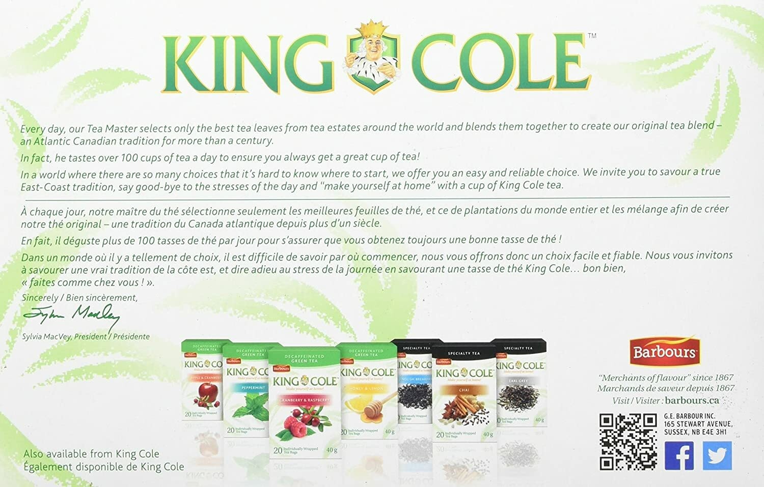 King Cole Decaffeinated Orange Pekoe Tea 120 Bags Canada New Brunswick Decaf