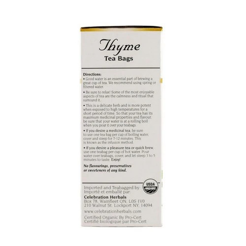 Organic Thyme Leaf Tea 24 Bags by Celebration Herbals