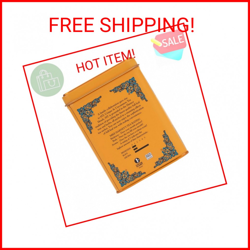 Harney and Sons Decaf Hot Cinnamon , Decaf Flavored Black 20 Sachets per Tin 1.4