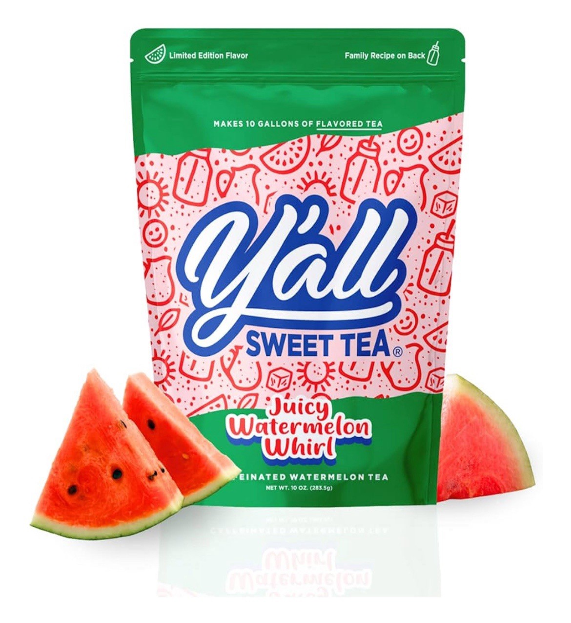 Y’all Sweet Tea Juicy Watermelon Whirl Pkg Of 10 T Bags NEW Sealed Ready To Ship