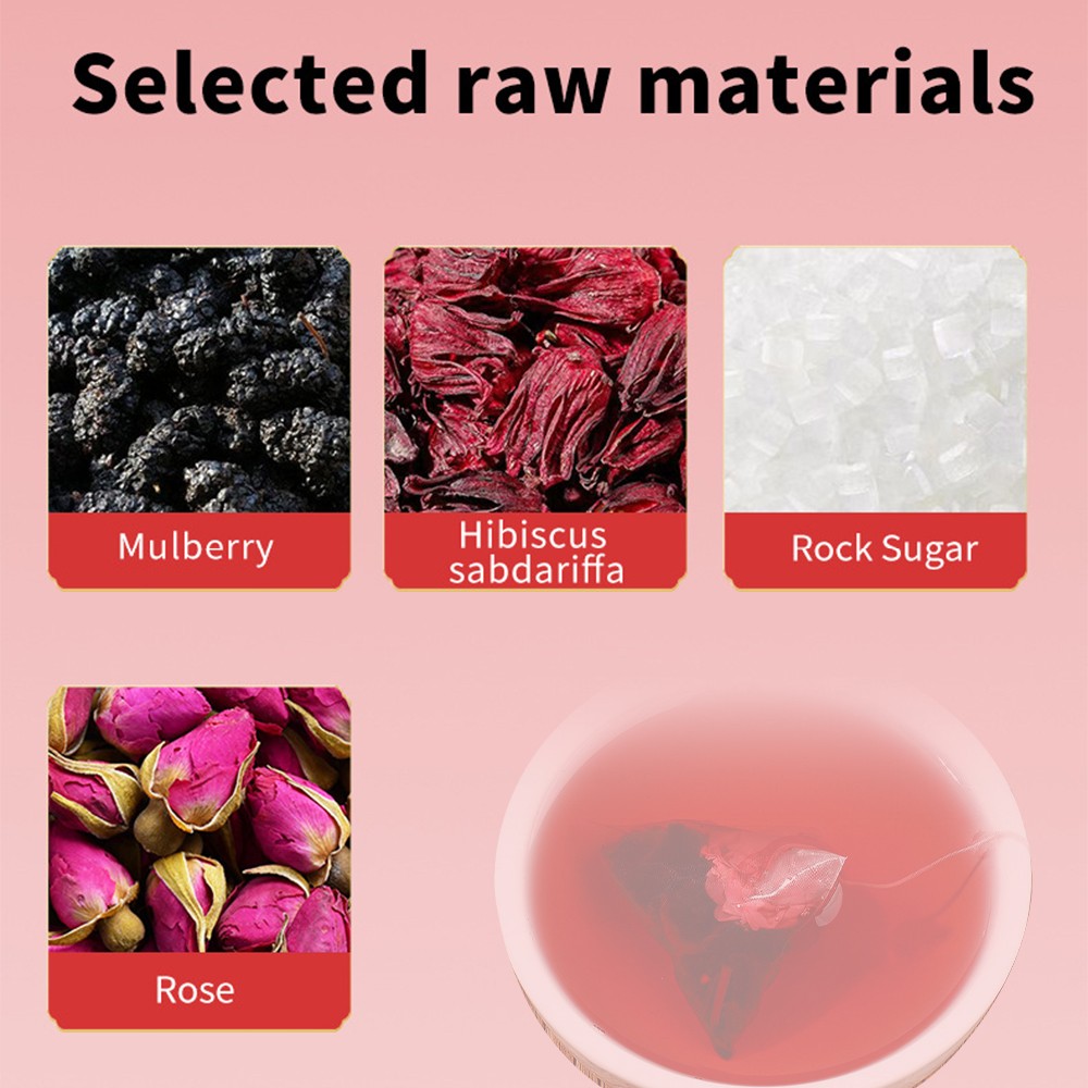 Hibiscus Sabdariffa Rose Mulberries Tea Youthful Skin Health Tea 5 G Per Pack