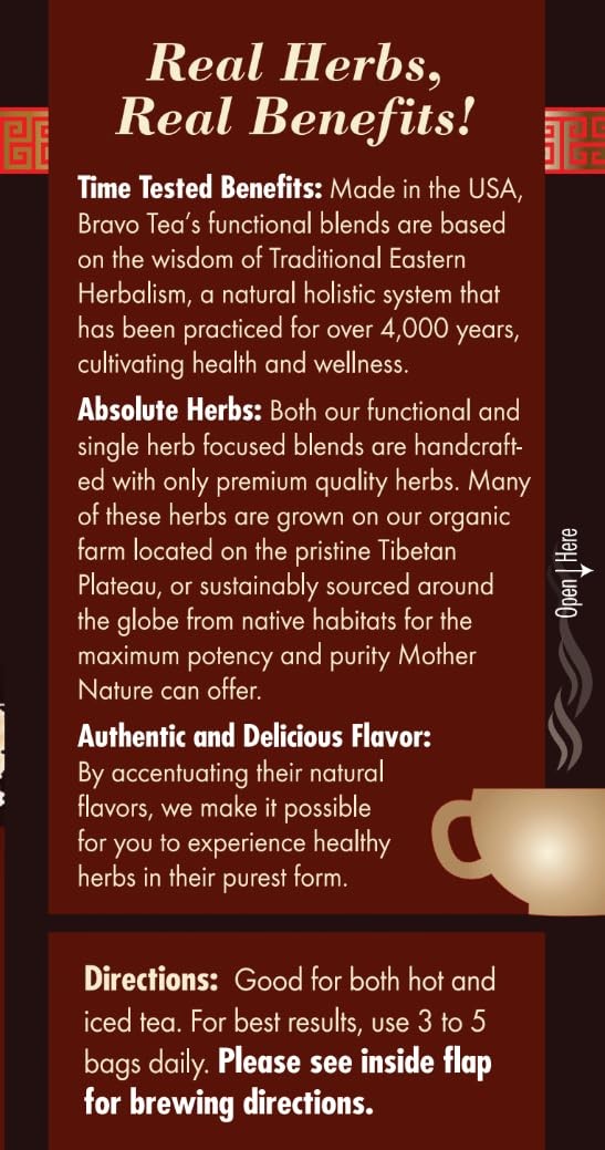 Bravo Tea Lion’s Mane Mushroom Herbal Caffeine 1.06 Ounce (Pack of 1)