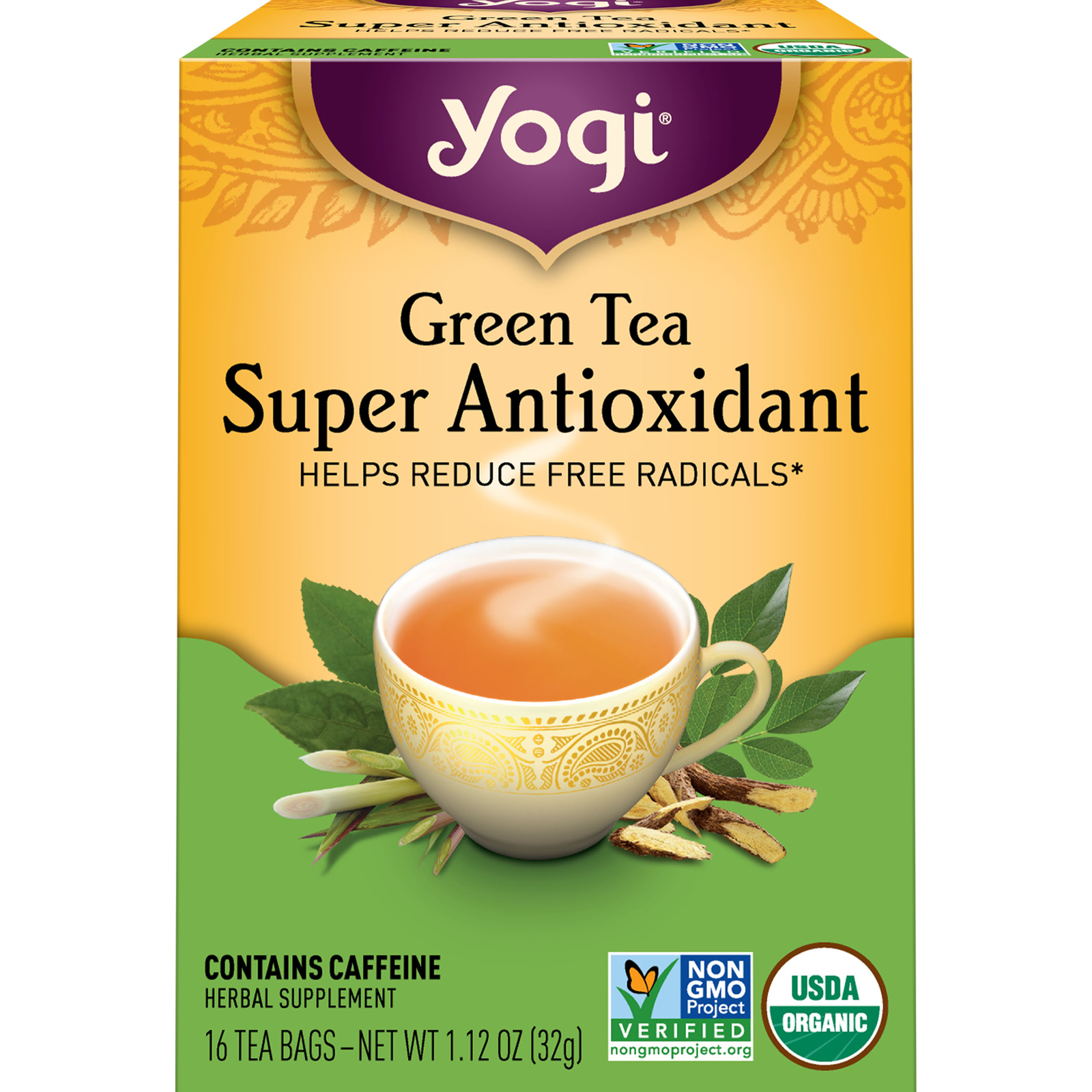 Yogi Tea – Green Tea Super Antioxidant (4 Pack) Caffeine – 64 Organic Tea Bags