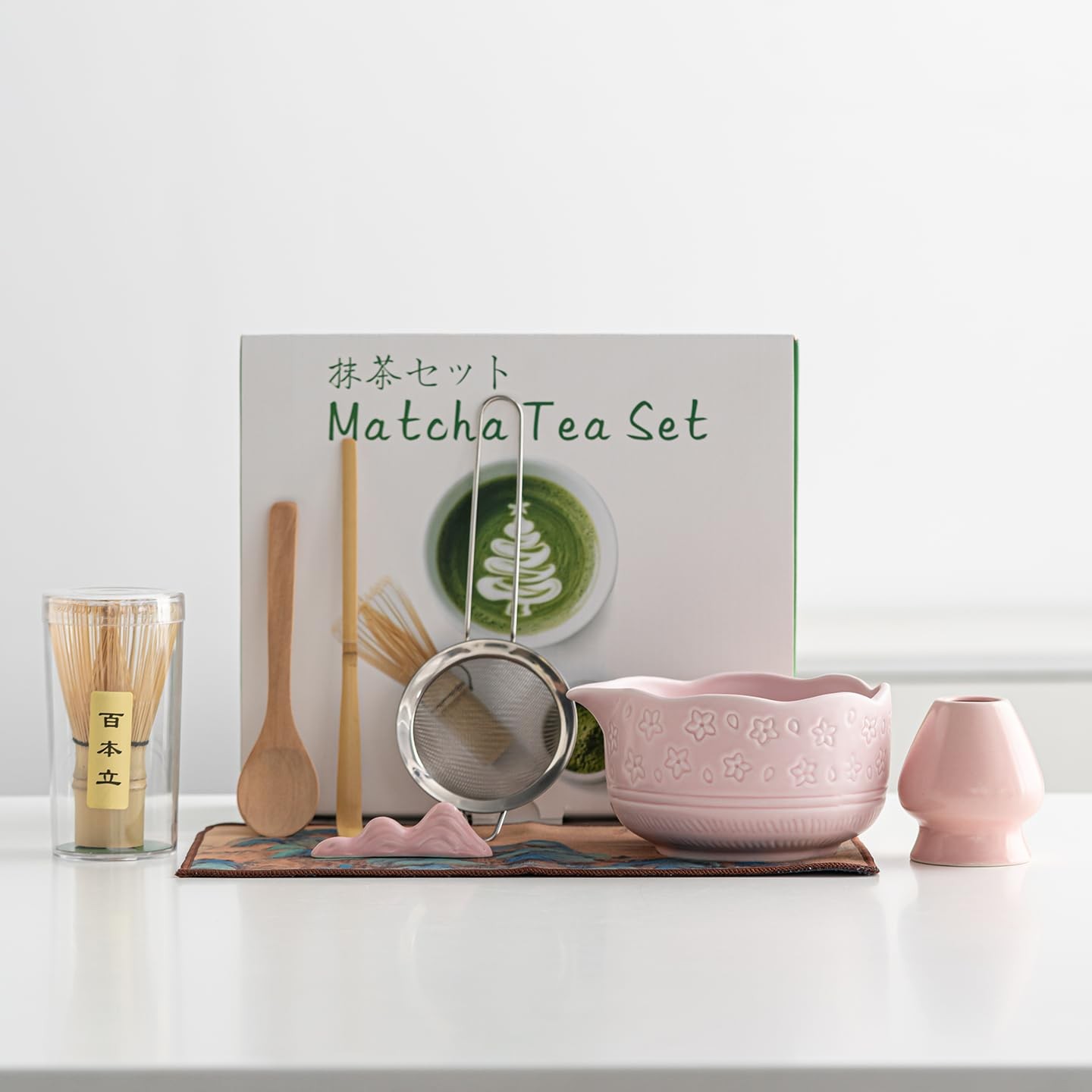 8 Pcs Matcha Whisk Set,Matcha Bowl, Whisk with Holder, Bamboo Scoop & Spoon, …