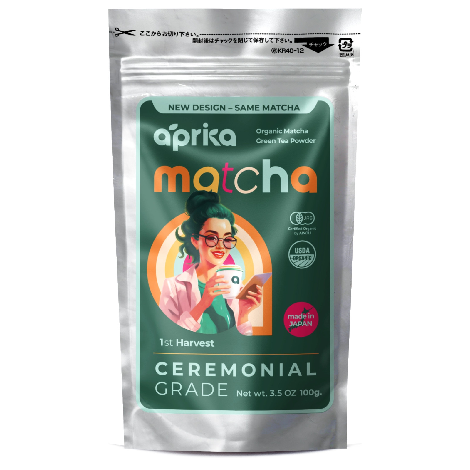 1st Harvest Ceremonial Grade Matcha Green Tea Powder, made in Japan, 100g