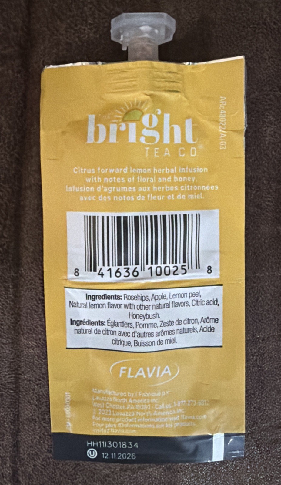 THE BRIGHT TEA CO. Lemon Herbal Tea Caffeine Free 20 Packs Flavia (1)